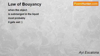 Ayi Escalona - Law of Bouyancy