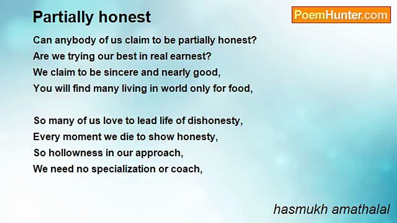 hasmukh amathalal - Partially honest