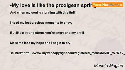 Marieta Maglas - -My love is like the proxigean spring tide+++
