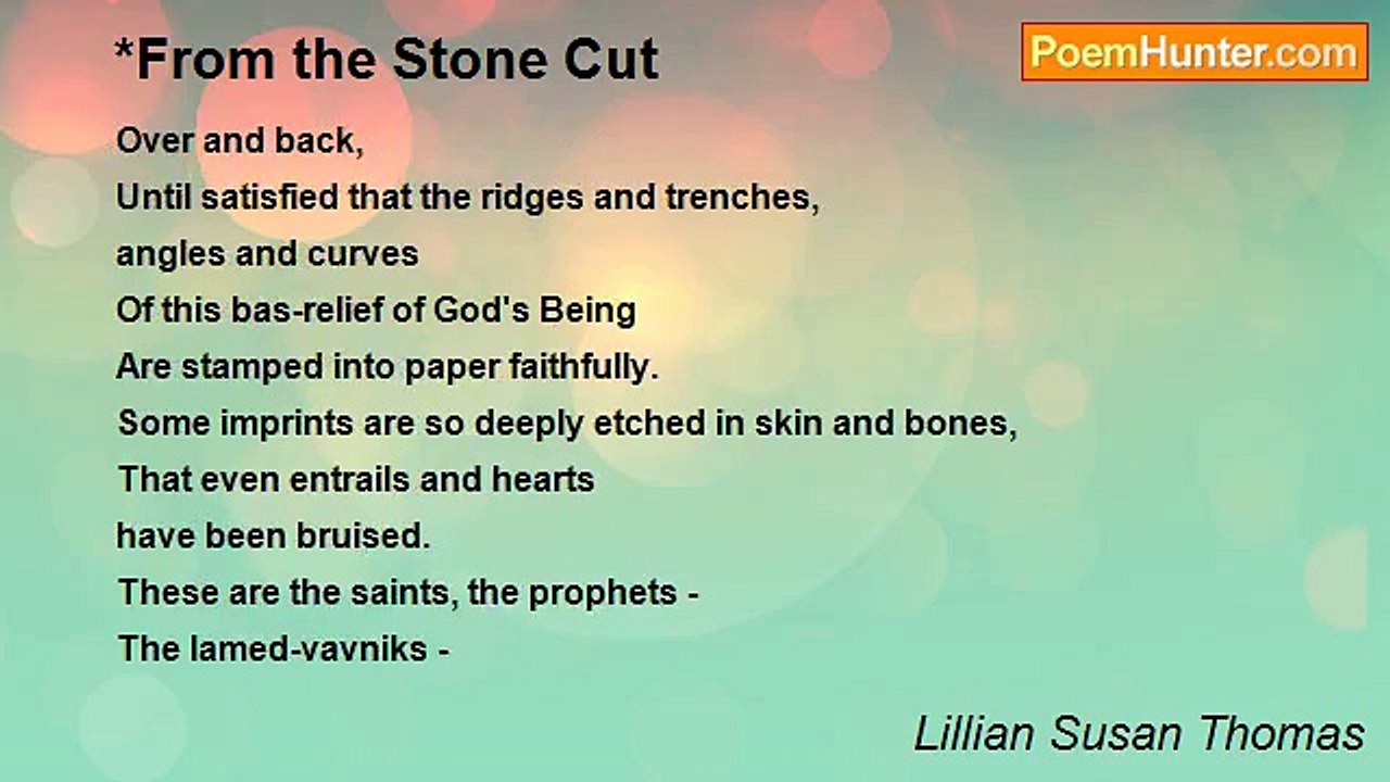 Lillian Susan Thomas - *From the Stone Cut