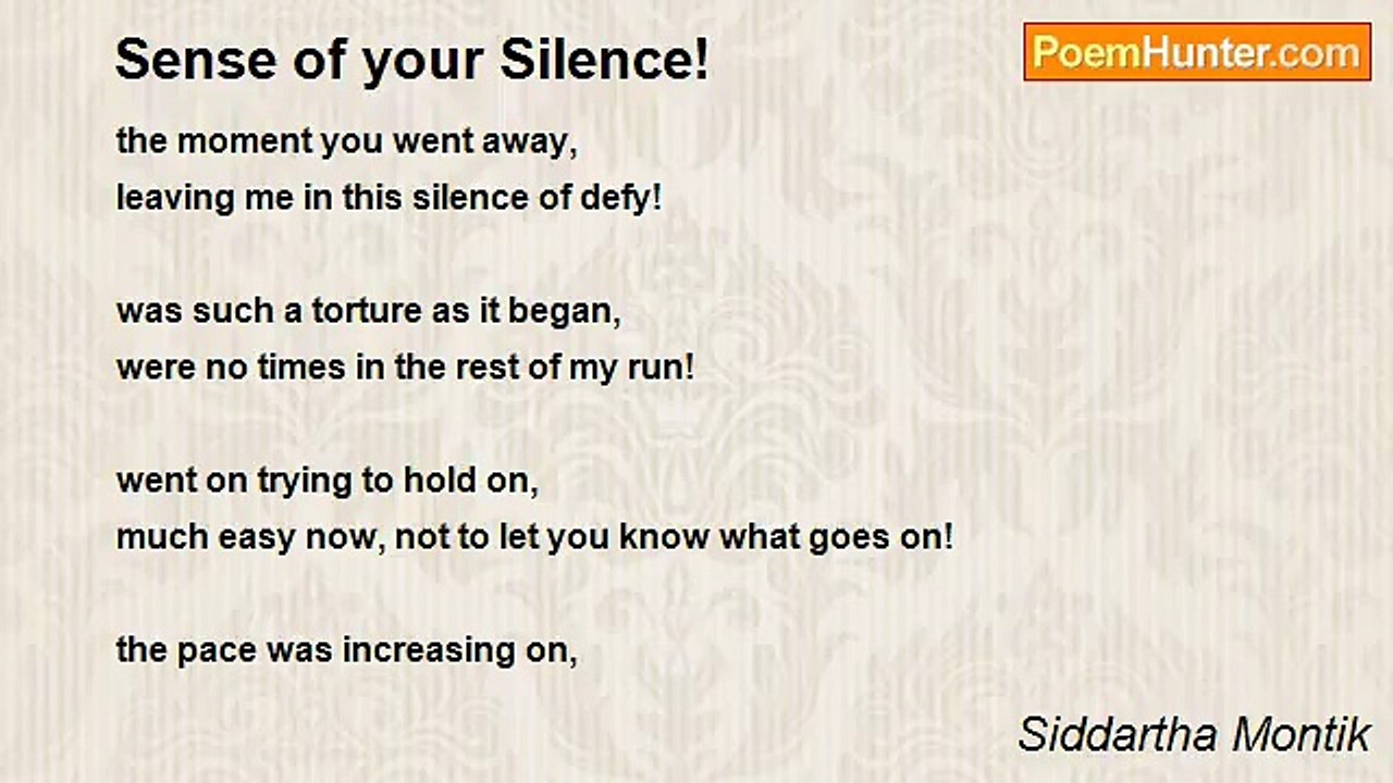 Siddartha Montik - Sense of your Silence!