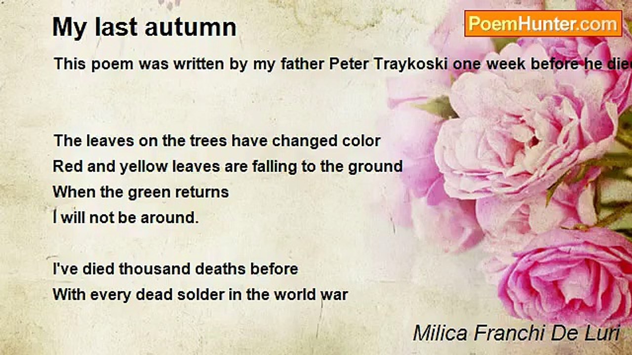 Milica Franchi De Luri - My last autumn