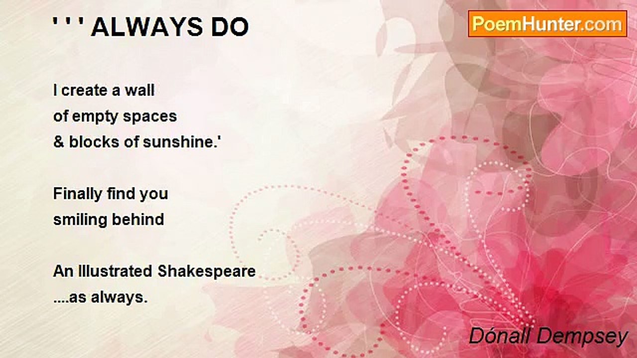 Dónall Dempsey - ' ' ' ALWAYS DO