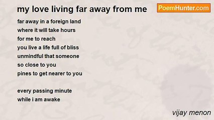 vijay menon - my love living far away from me