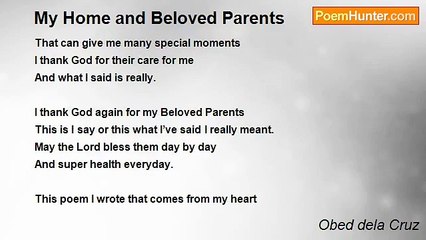 Obed dela Cruz - My Home and Beloved Parents