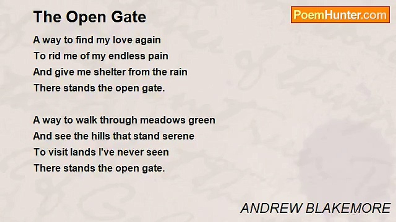 ANDREW BLAKEMORE - The Open Gate