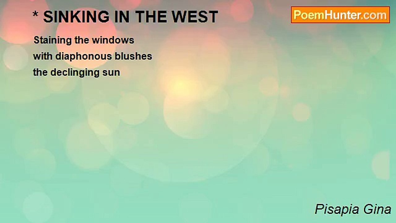 Pisapia Gina - * SINKING IN THE WEST