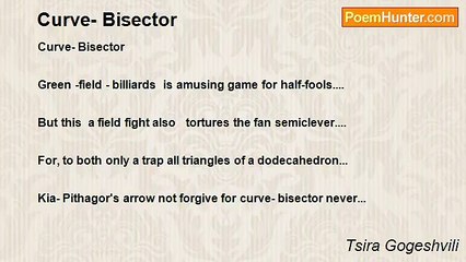 Tsira Gogeshvili - Curve- Bisector