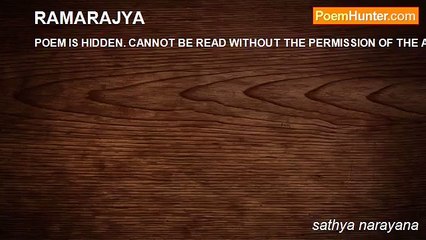 sathya narayana - RAMARAJYA