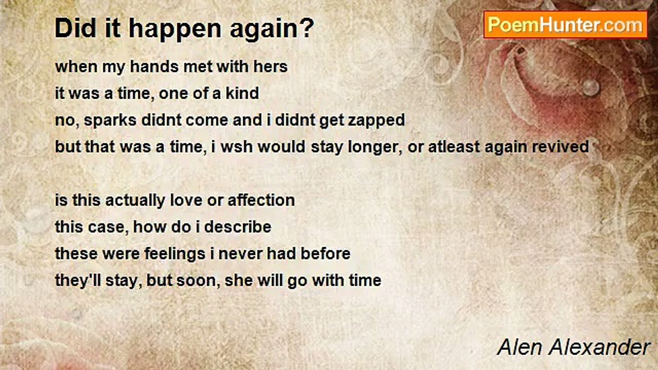 Alen Alexander - Did it happen again?