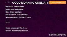 Dónall Dempsey - ' ' ' ' ' GOOD MORNING ONELIA! (Tankas)