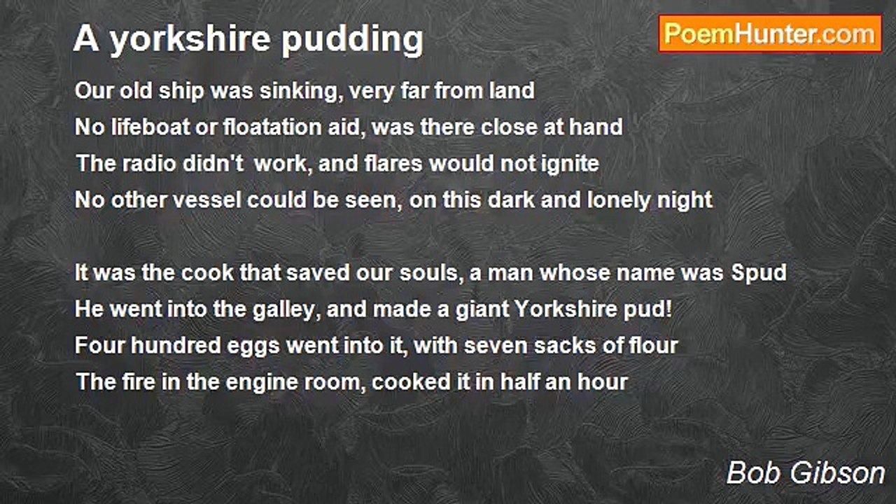 Bob Gibson - A yorkshire pudding