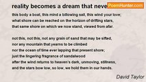 David Taylor - reality becomes a dream that never was