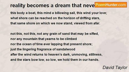 David Taylor - reality becomes a dream that never was