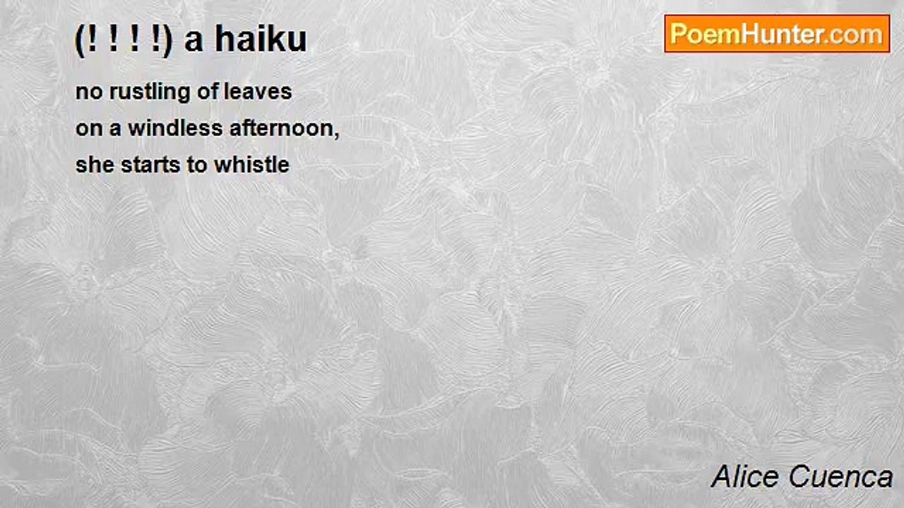 Alice Cuenca - (! ! ! !) a haiku