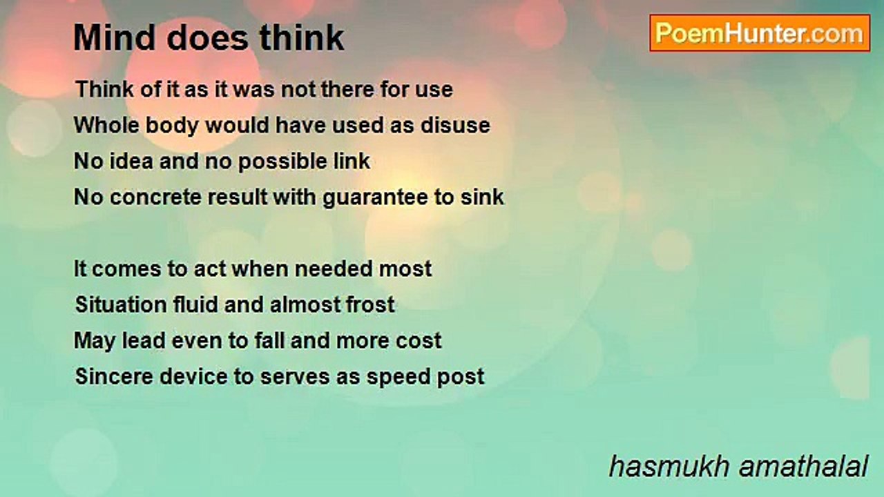 hasmukh amathalal - Mind does think