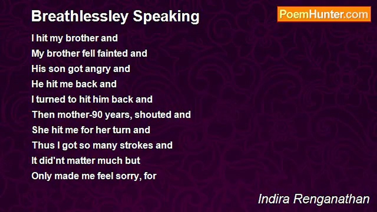 Indira Renganathan - Breathlessley Speaking