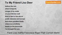 Frank Lisa IndiRa Francesca Roger Platt Cornish Martin - To My Friend Lisa Deer