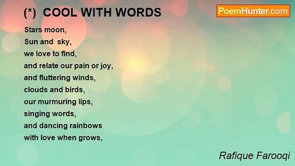 Rafique Farooqi - (*)  COOL WITH WORDS