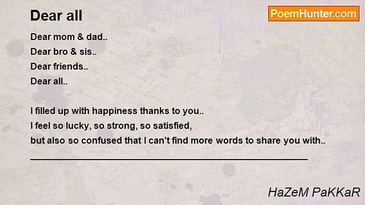 HaZeM PaKKaR - Dear all