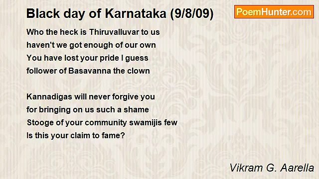 Vikram G. Aarella - Black day of Karnataka (9/8/09)