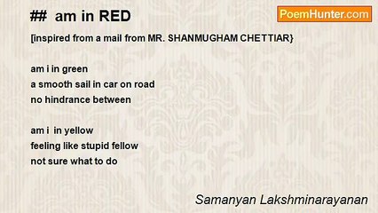 Samanyan Lakshminarayanan - ##  am in RED