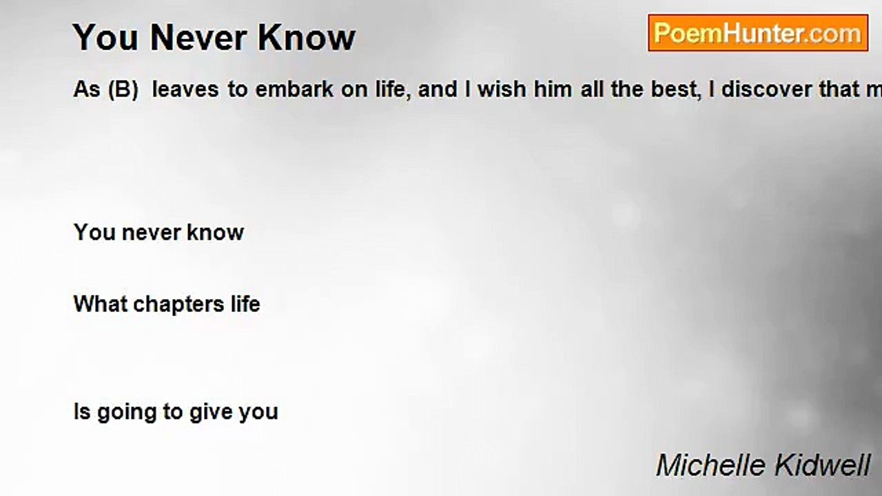 Michelle Kidwell - You Never Know