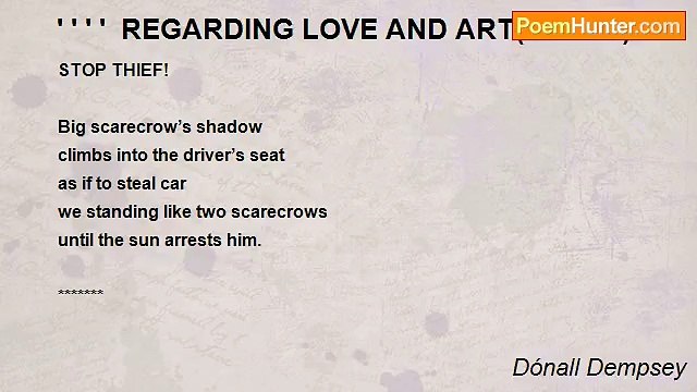 Dónall Dempsey - ' ' ' ' REGARDING LOVE AND ART(Tankas)