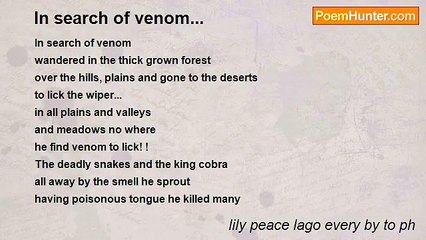 lily peace lago every by to ph - In search of venom...