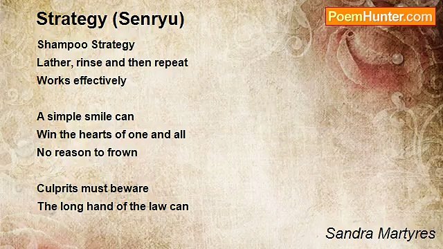 Sandra Martyres - Strategy (Senryu)