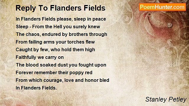 Stanley Petley - Reply To Flanders Fields