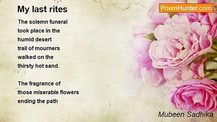 Mubeen Sadhika - My last rites