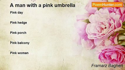 Framarz Bagheri - A man with a pink umbrella
