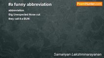 Samanyan Lakshminarayanan - #a funny abbreviation