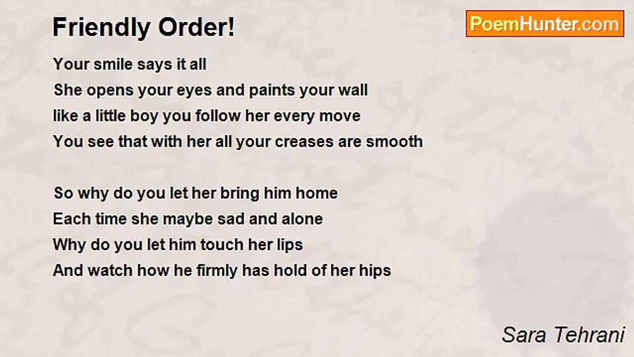 Sara Tehrani - Friendly Order!