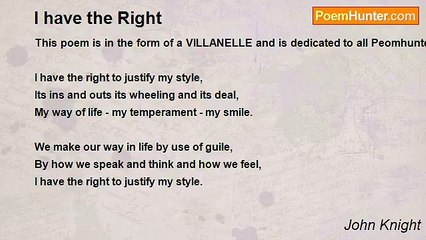 John Knight - I have the Right