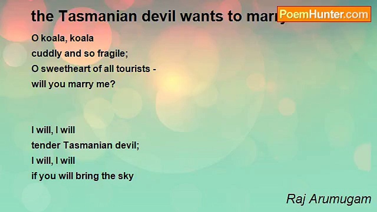 Raj Arumugam - the Tasmanian devil wants to mar...