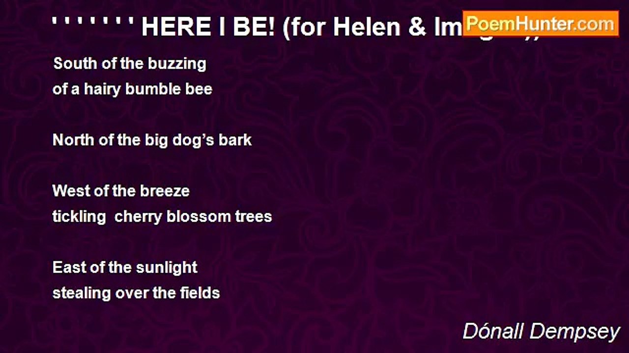 Dónall Dempsey - ' ' ' ' ' ' ' HERE I BE! (for Helen & Imogen))