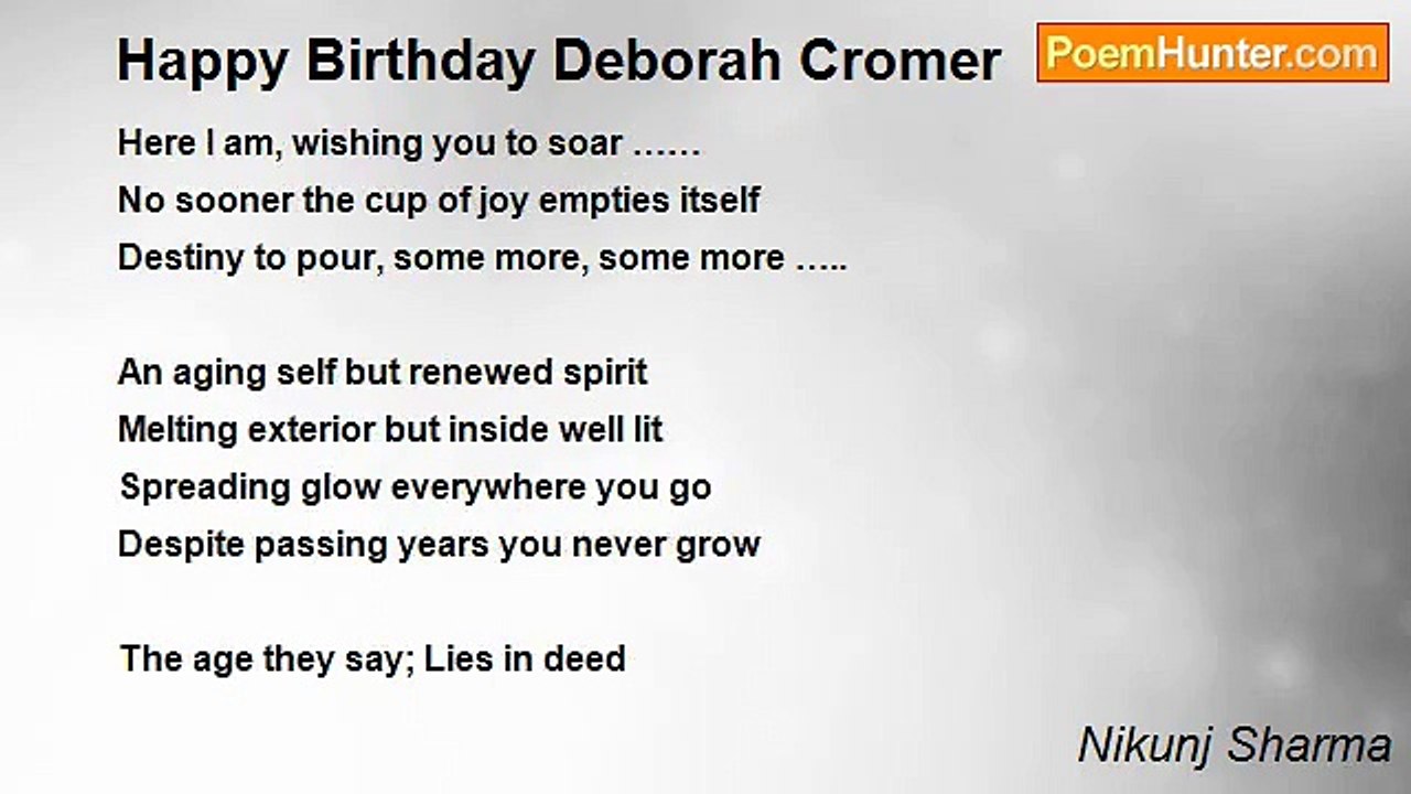 Nikunj Sharma - Happy Birthday Deborah Cromer