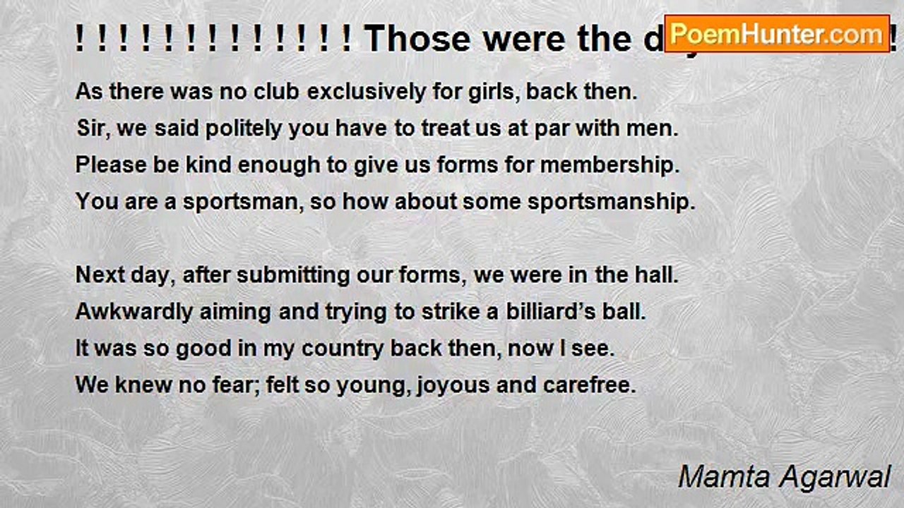 Mamta Agarwal - ! ! ! ! ! ! ! ! ! ! ! ! ! Those were the days...! ! ! ! ! ! ! ! ! ! ! ! ! ! !