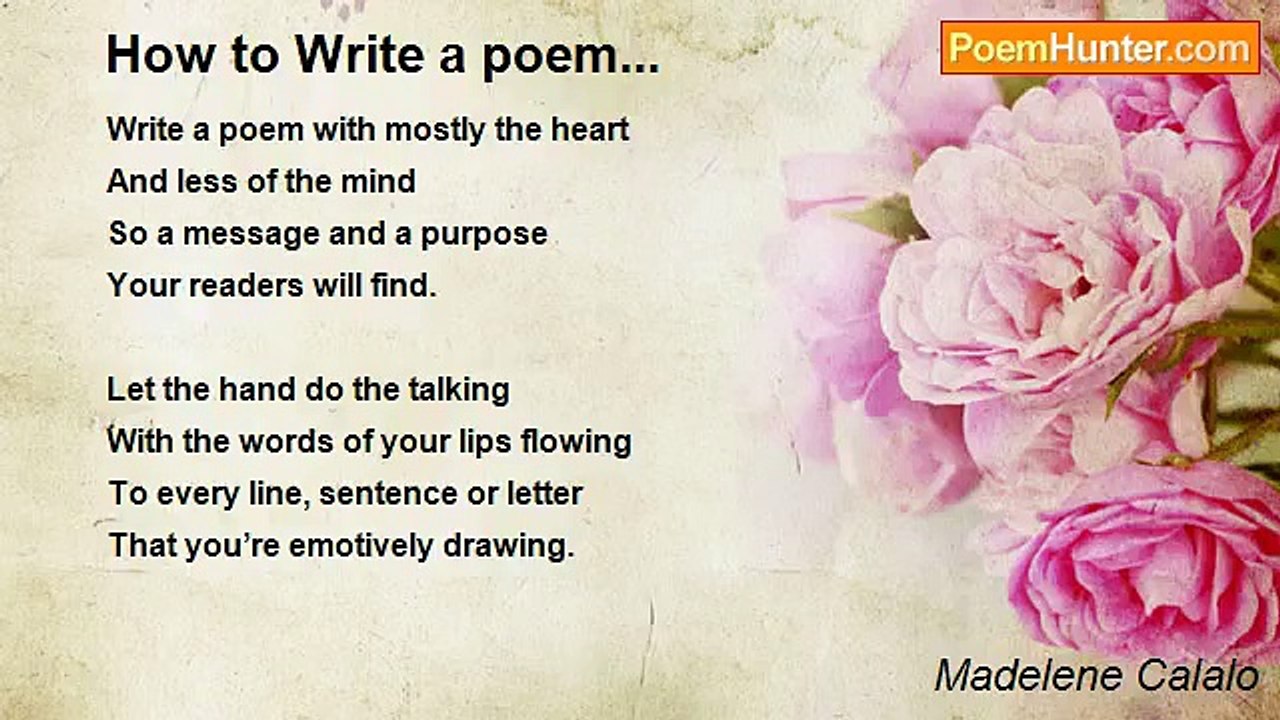 Madelene Calalo - How to Write a poem...
