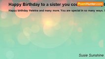 Susie Sunshine - Happy Birthday to a sister you cou; d never replace