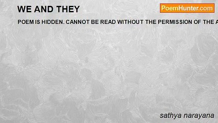 sathya narayana - WE AND THEY