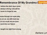 Barbara Lynn Terry - A Remembrance Of My Grandma Dolly