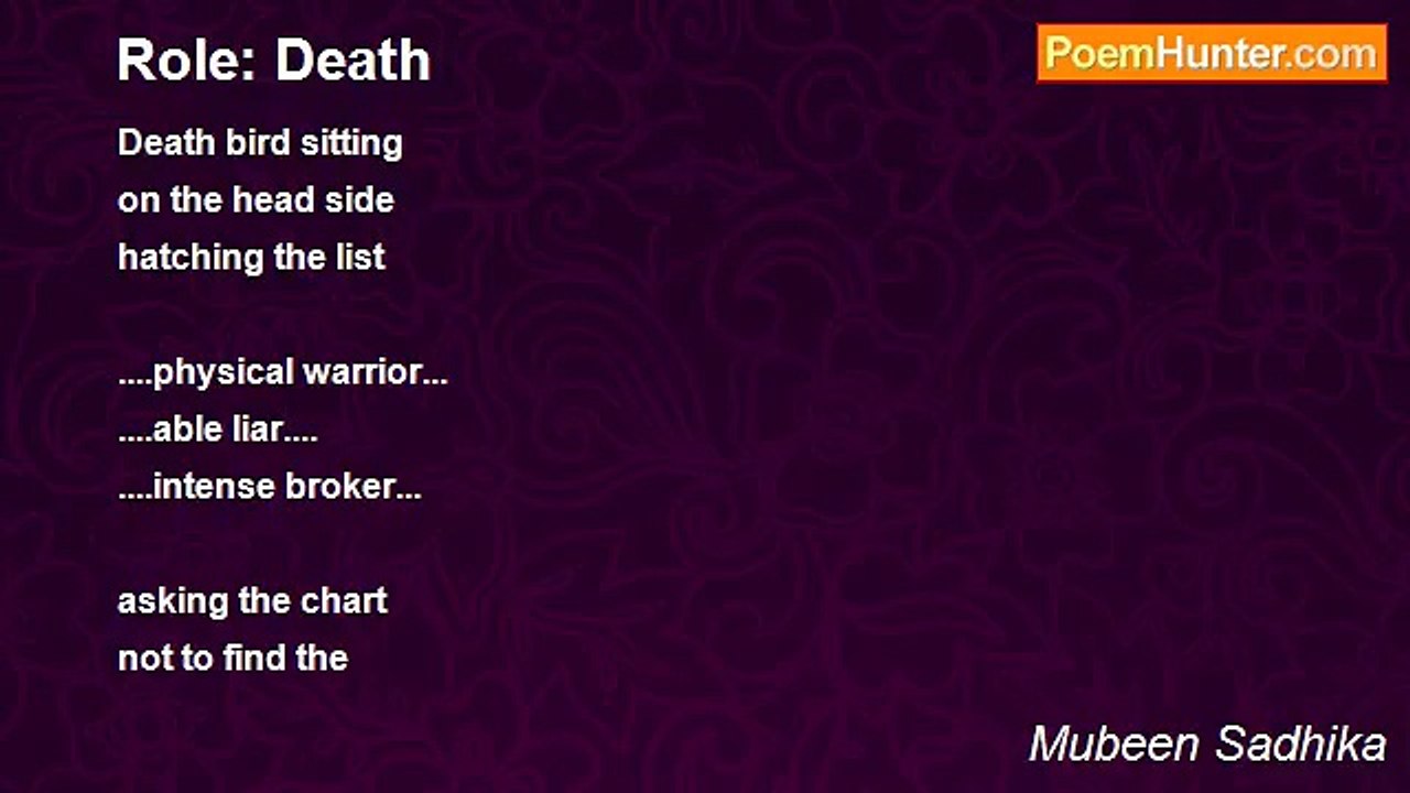 Mubeen Sadhika - Role: Death