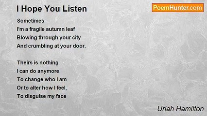 Uriah Hamilton - I Hope You Listen