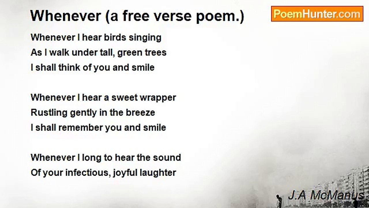 J.A McManus - Whenever (a free verse poem.)