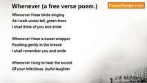 J.A McManus - Whenever (a free verse poem.)