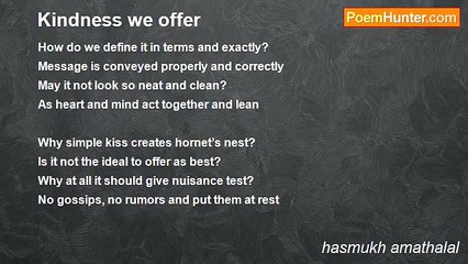 hasmukh amathalal - Kindness we offer