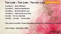 John Knight - Too Late - Too Late - Too too Late